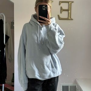 aritzia light blue cozy fleece boyfriend hoodie